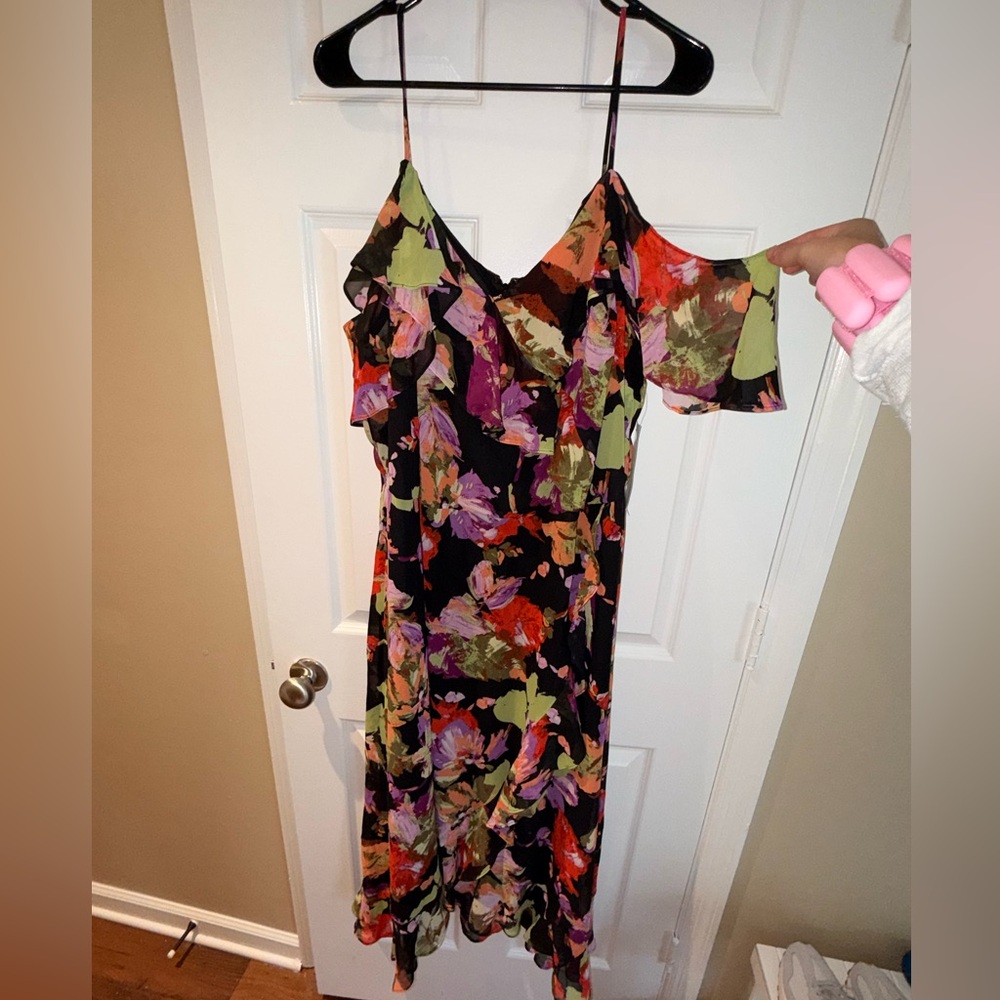 NWT London Times Petite Floral-Print Cold Shoulder Maxi Dress Size: 20W - Picture 10 of 16